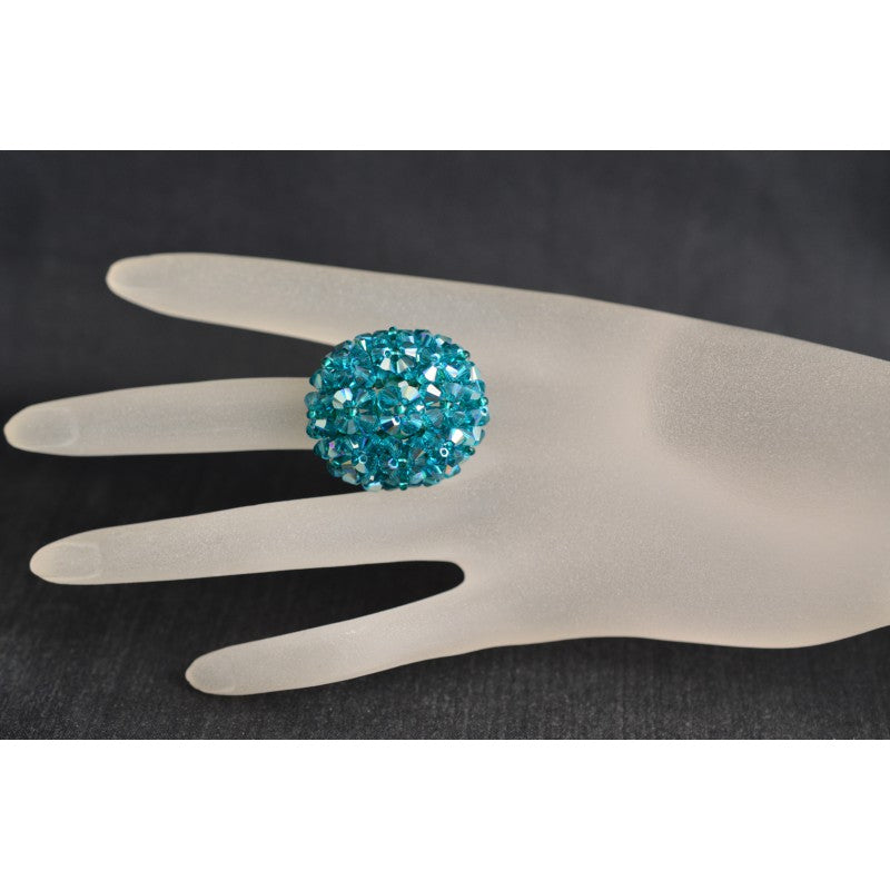 Crystal ring, Emerald ab