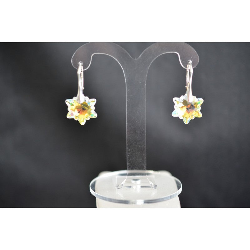 Boucles d'oreilles cristal, argent 925, Edelweiss cristal ab