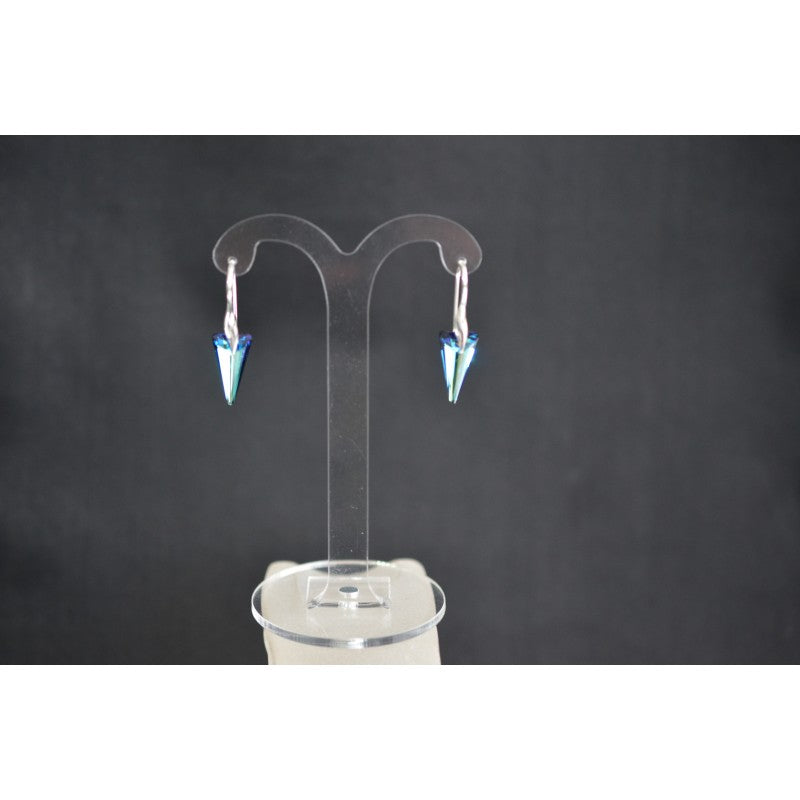 Boucles d'oreilles cristal, argent 925, Skipe, cristal bermuda blue