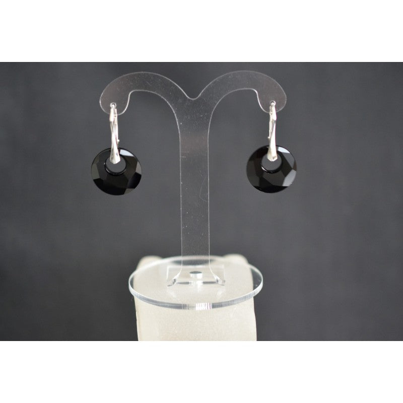 Boucles d'oreilles cristal, argent 925, Victory jet