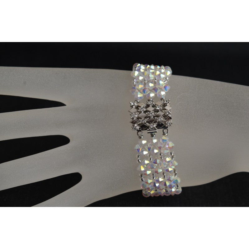 Crystal bracelet, ab2x crystal, rhinestone clasp