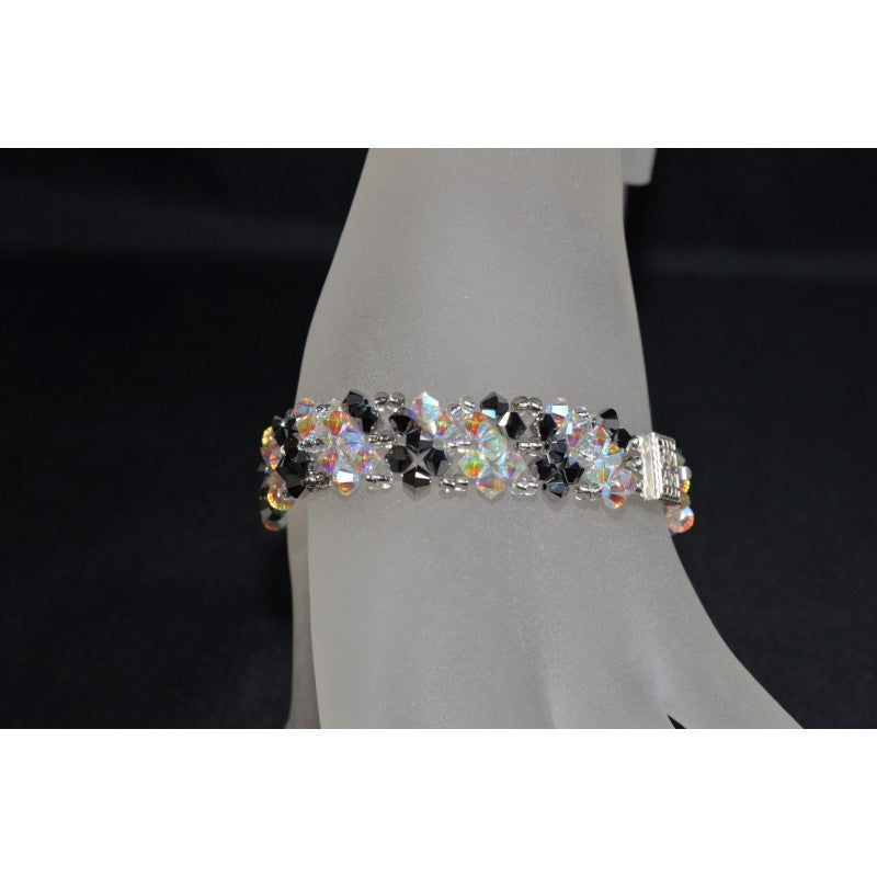 Crystal bracelet, ab2x crystal, light chrome 2x