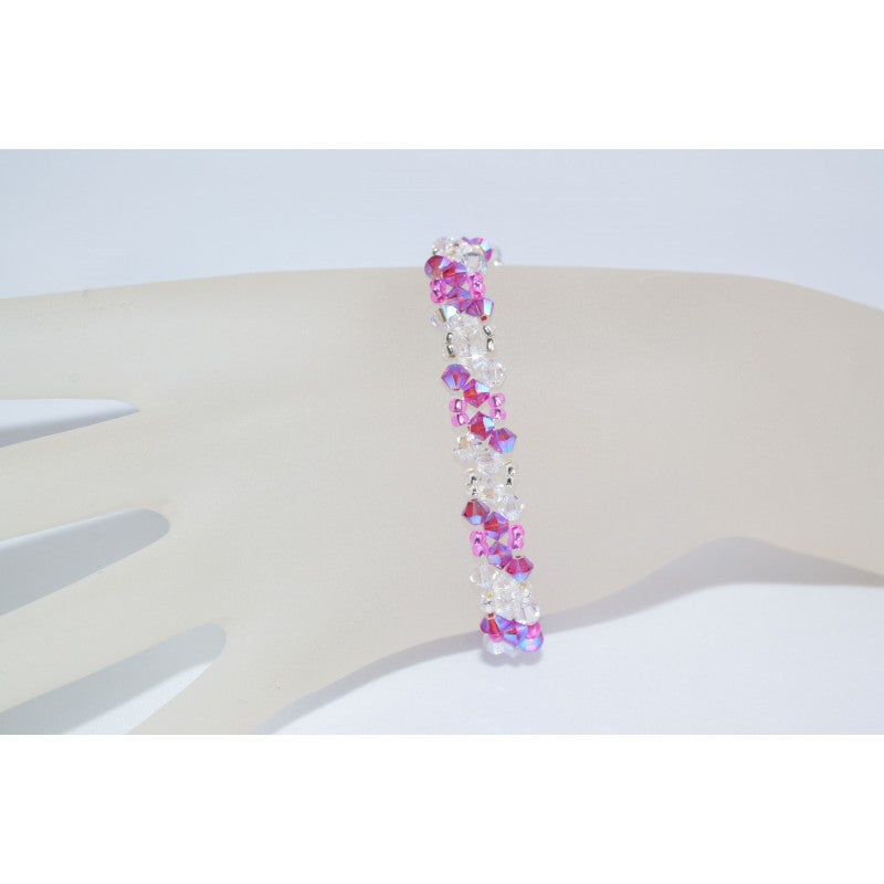 Bracelet cristal, cristal moonlight, fuschia ab2x