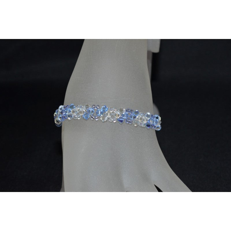 Crystal bracelet, moonlight, light sapphire ab