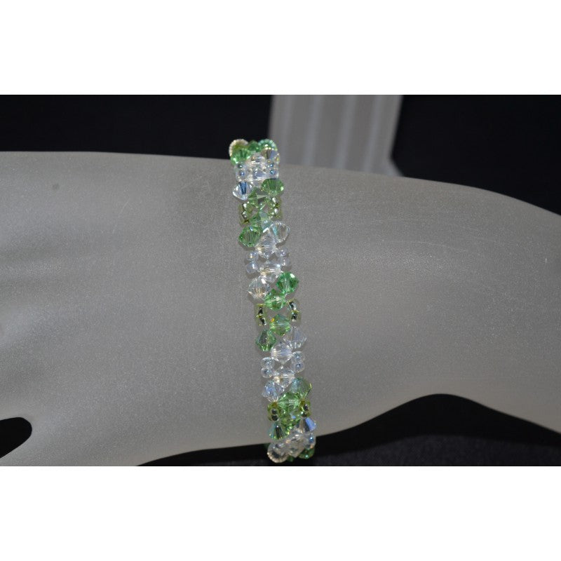 Crystal bracelet, moonlight, peridot ab