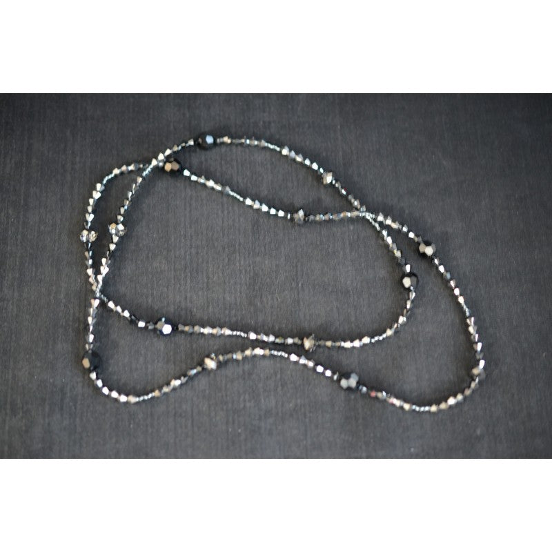 Crystal necklace, light chrome crystal ab2x, hematite 2x