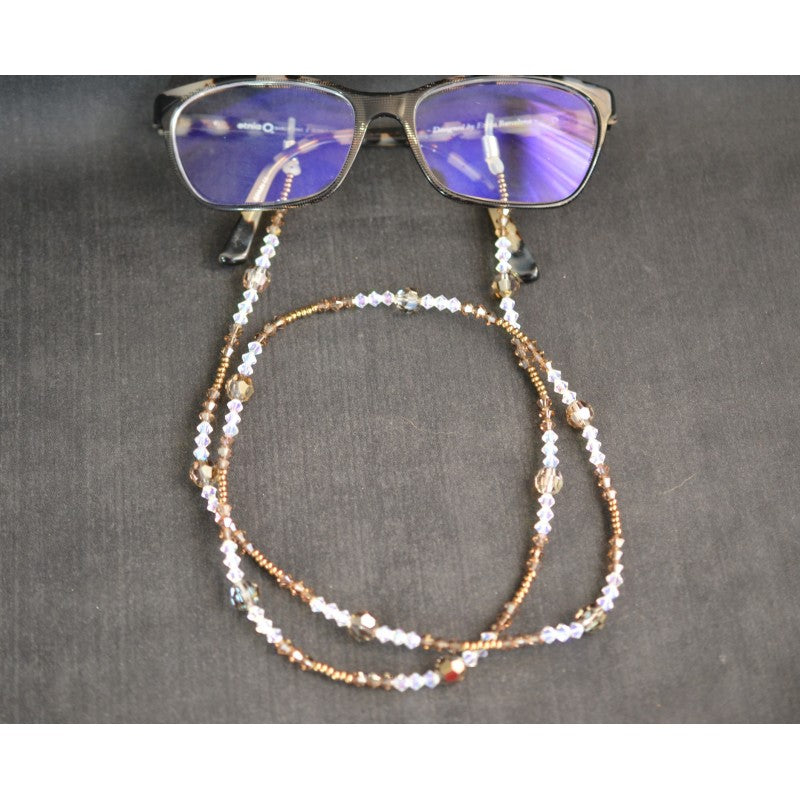 Crystal bezel cord, bronze, shimmer crystal, luxury