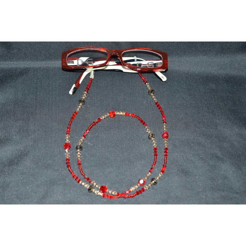 Crystal bezel cord, light siam ab, golden shadow crystal
