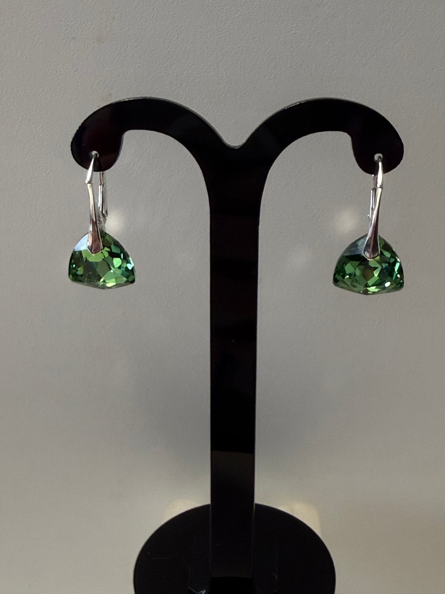 Boucles d’oreilles cristal , argent 925, chic, Trilliant Cut Pendentif Reinvented Péridot Comet Argent Light, Vert