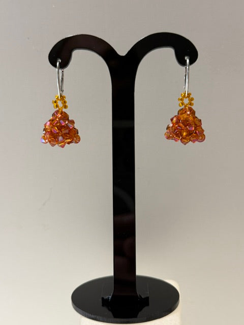 Boucles d'oreilles cristal, chic, bijou luxe, argent 925, cristal astral pink