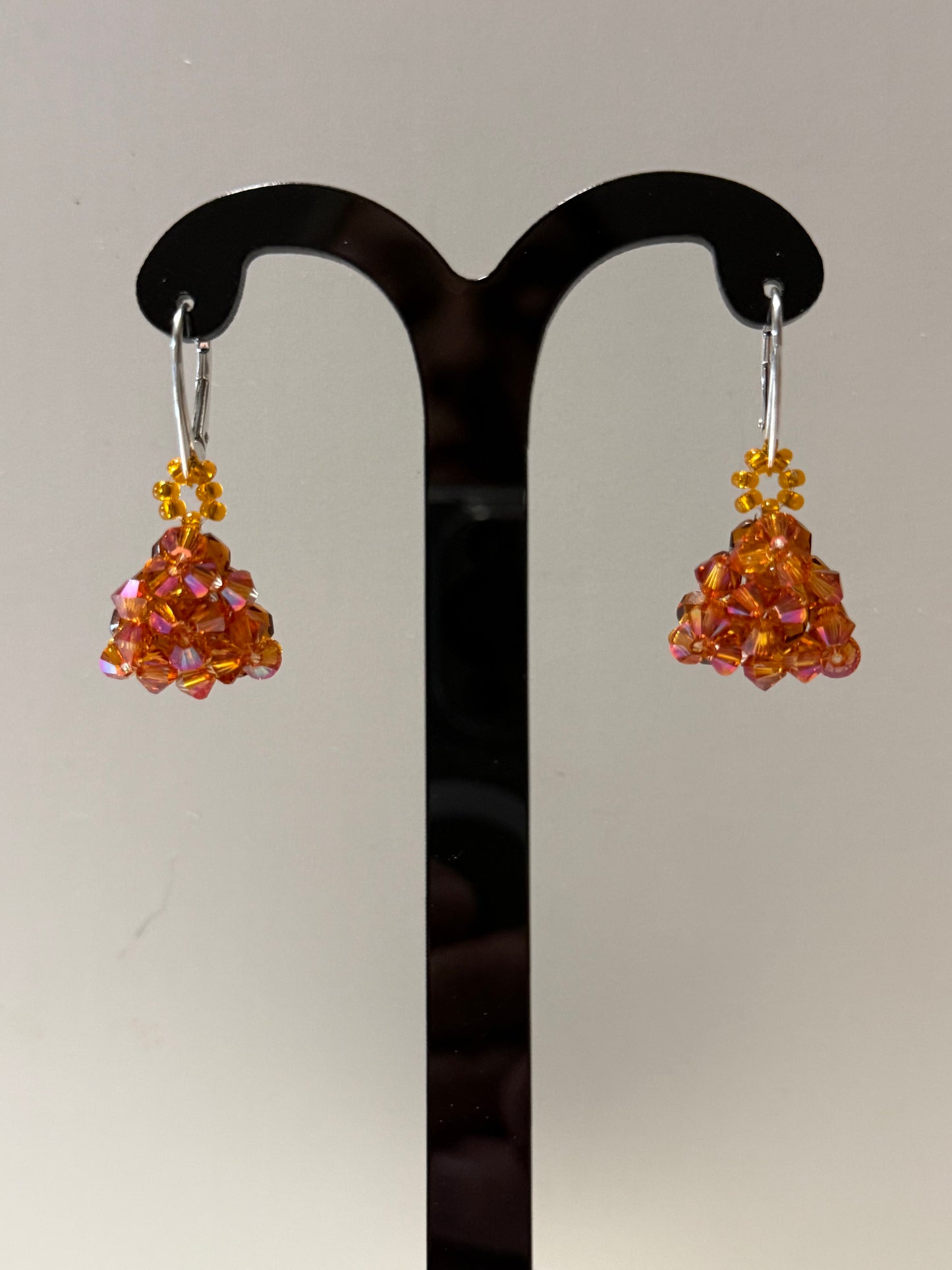 Boucles d'oreilles cristal, chic, bijou luxe, argent 925, cristal astral pink