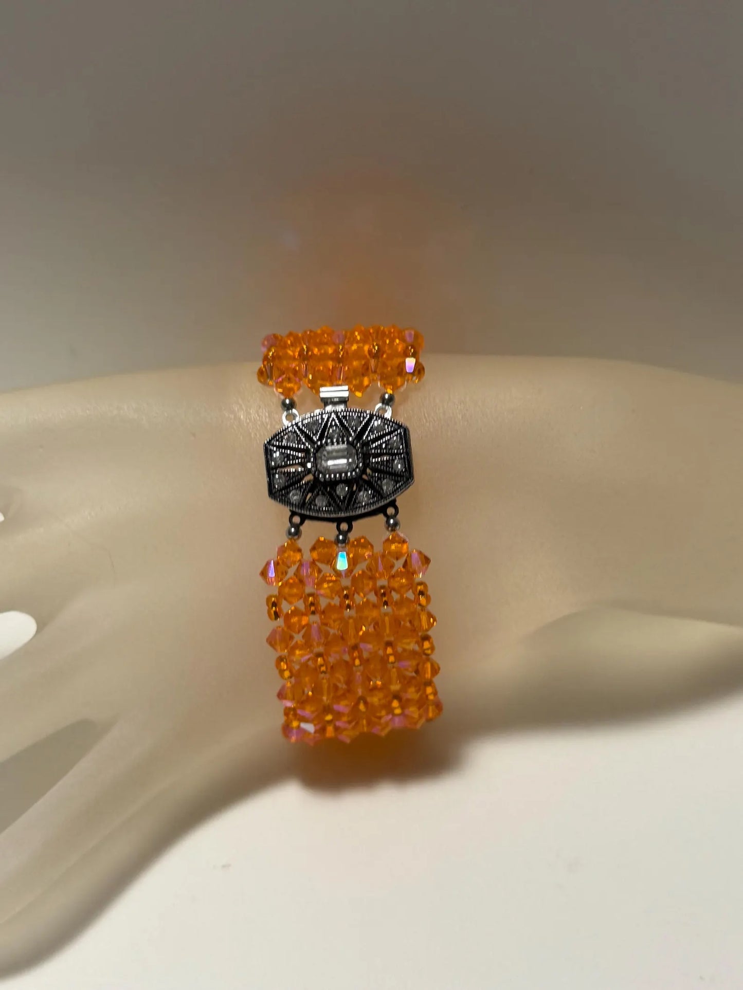Crystal bracelet, extra large, golden shadow crystal