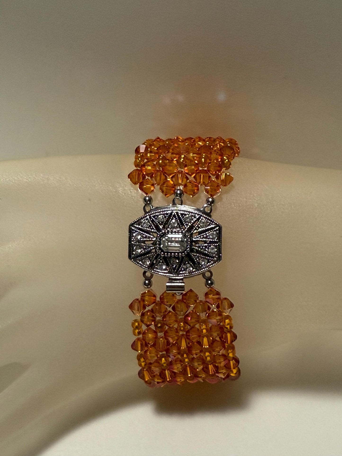 Crystal bracelet, extra large, golden shadow crystal