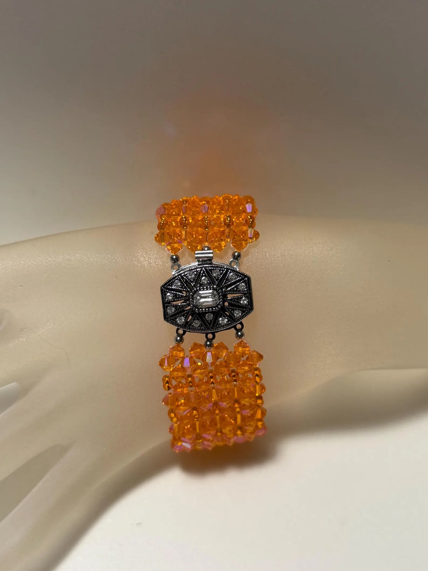 Crystal bracelet, extra large, golden shadow crystal