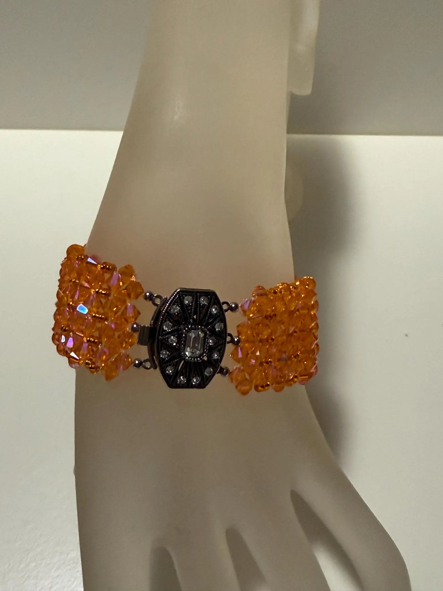Crystal bracelet, extra large, golden shadow crystal