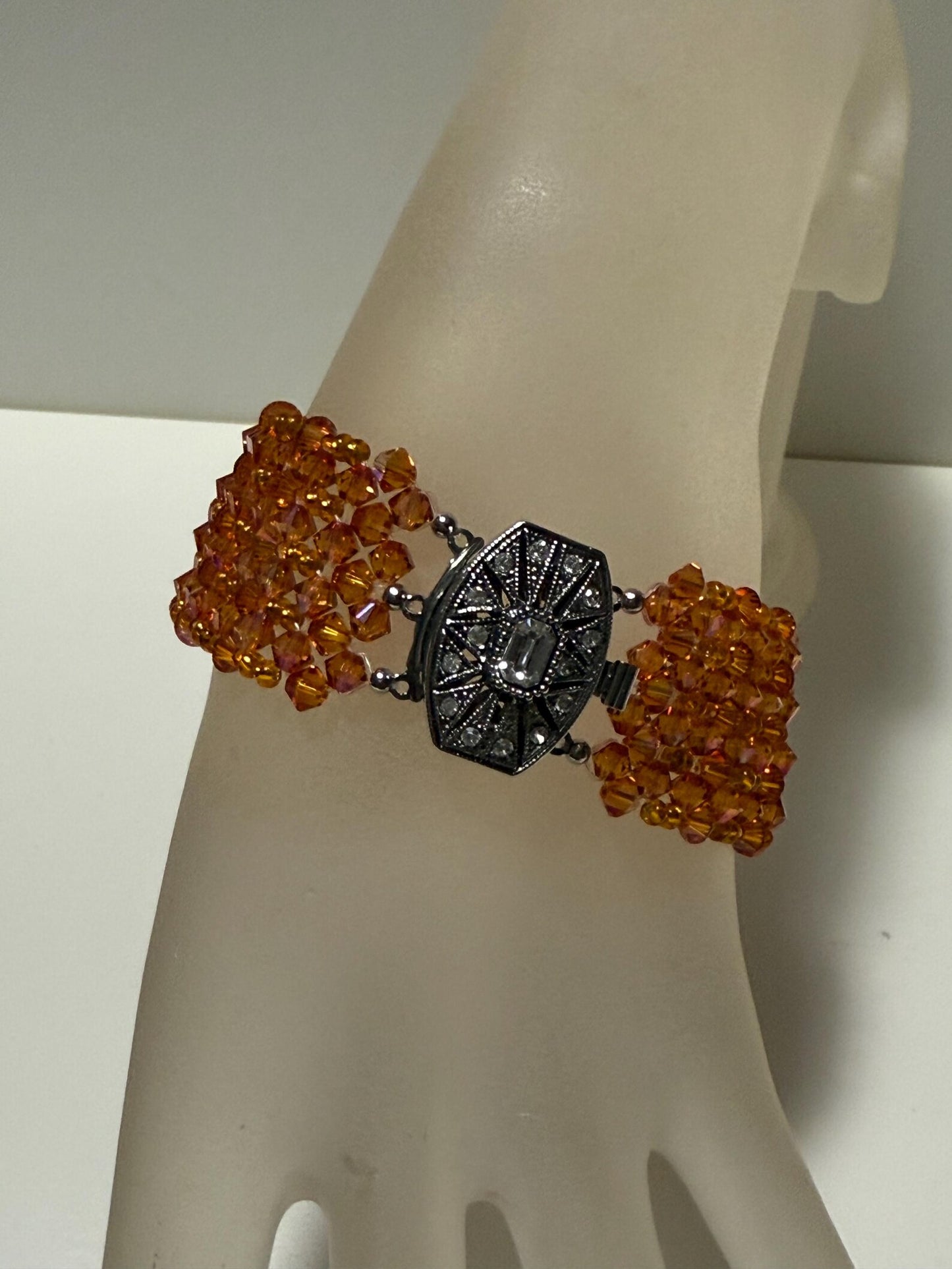 Crystal bracelet, extra large, golden shadow crystal
