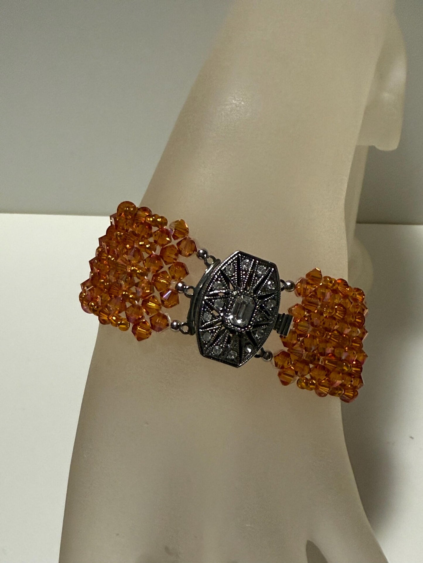 Crystal bracelet, extra large, golden shadow crystal