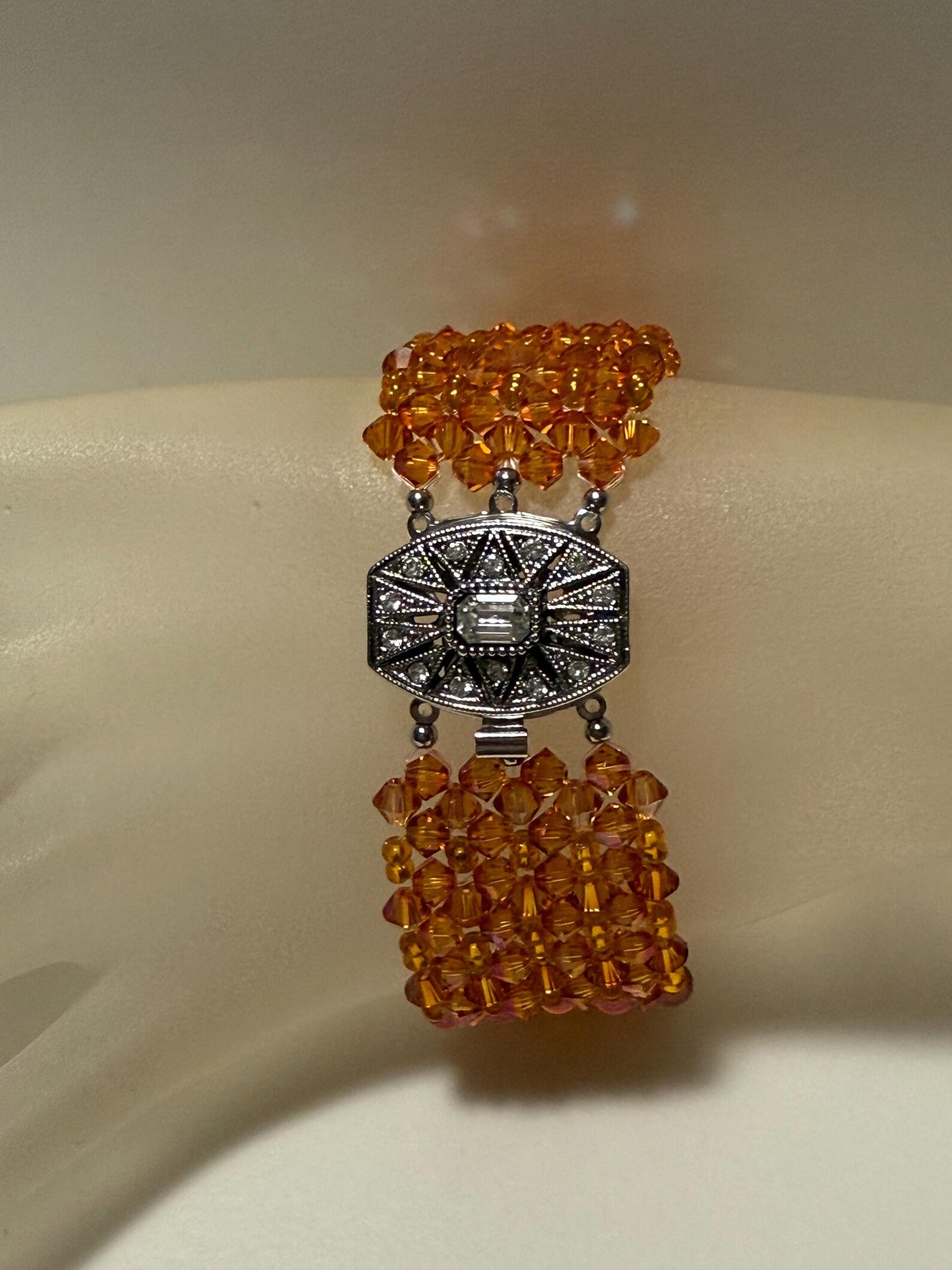 Crystal bracelet, extra large, golden shadow crystal