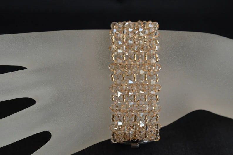 Crystal bracelet, extra large, golden shadow crystal