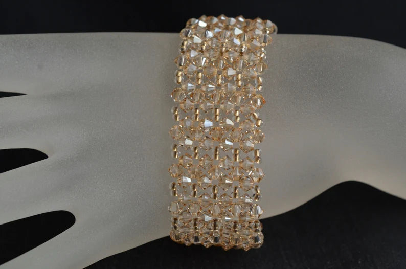 Crystal bracelet, extra large, golden shadow crystal