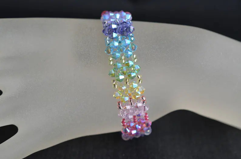 Crystal bracelet, rainbow