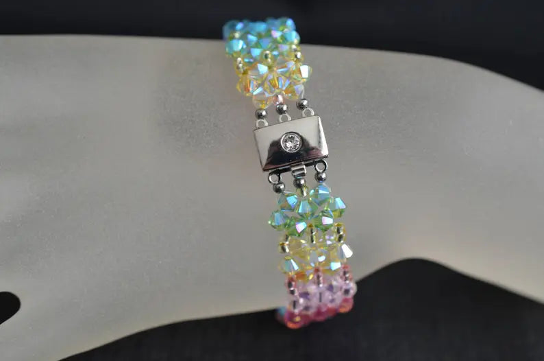 Crystal bracelet, rainbow