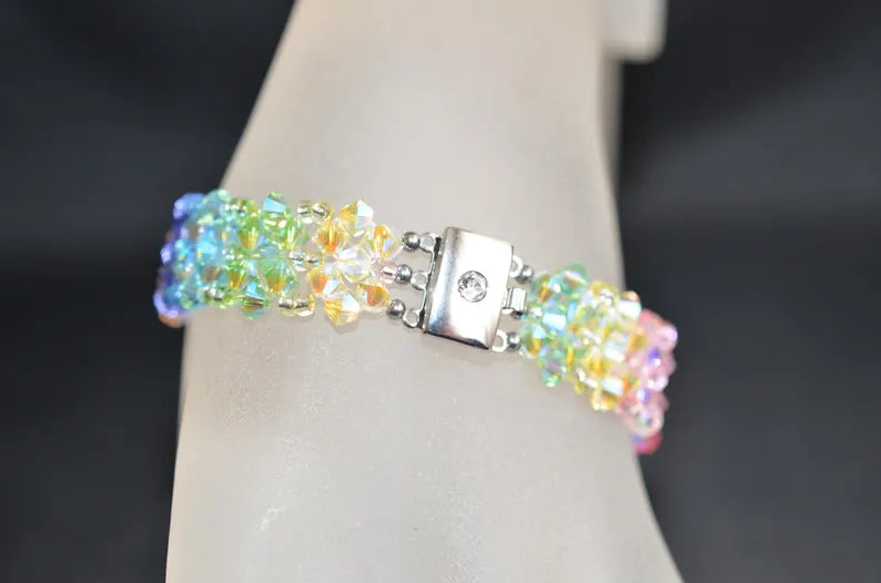 Crystal bracelet, rainbow