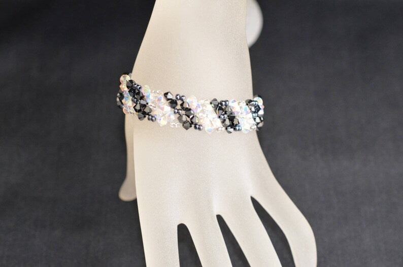 Crystal bracelet, ab2x crystal, light chrome 2x