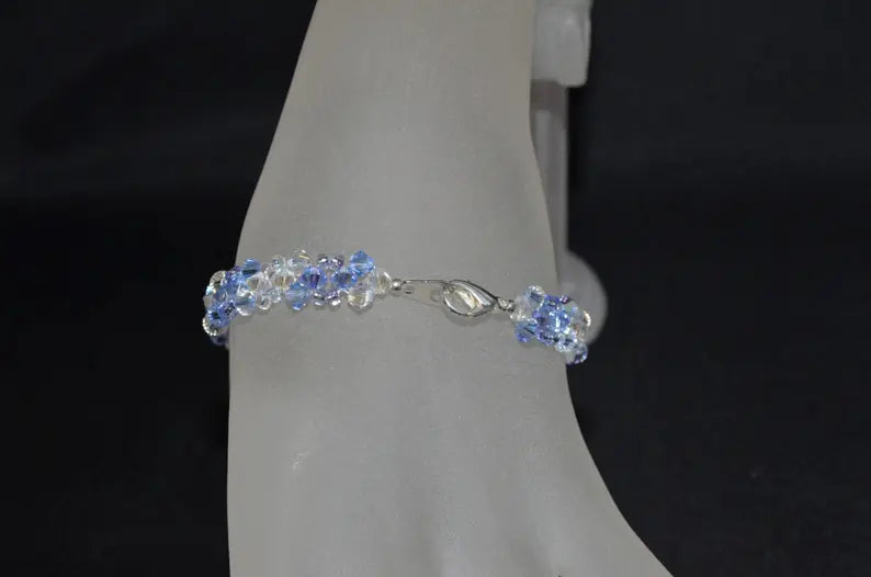 Crystal bracelet, moonlight, light sapphire ab