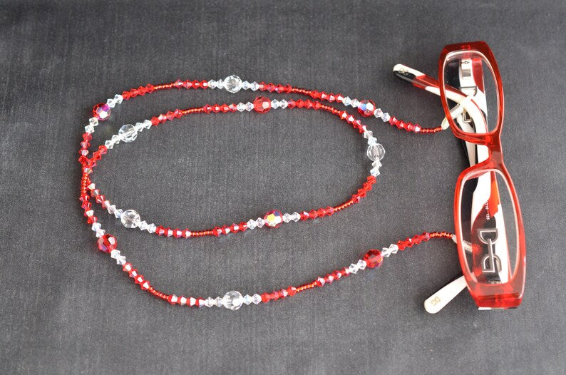 Crystal bezel cord, light siam ab, moonlight crystal