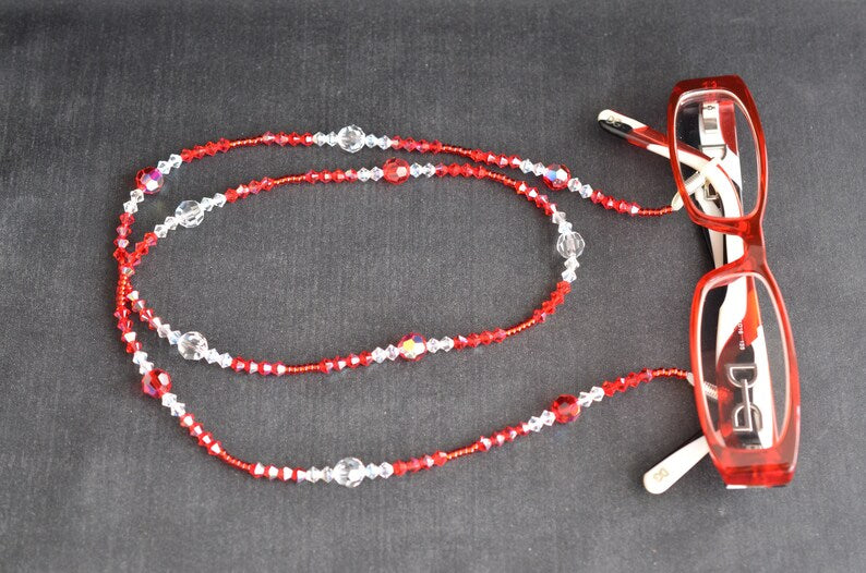 Crystal bezel cord, light siam ab, moonlight crystal