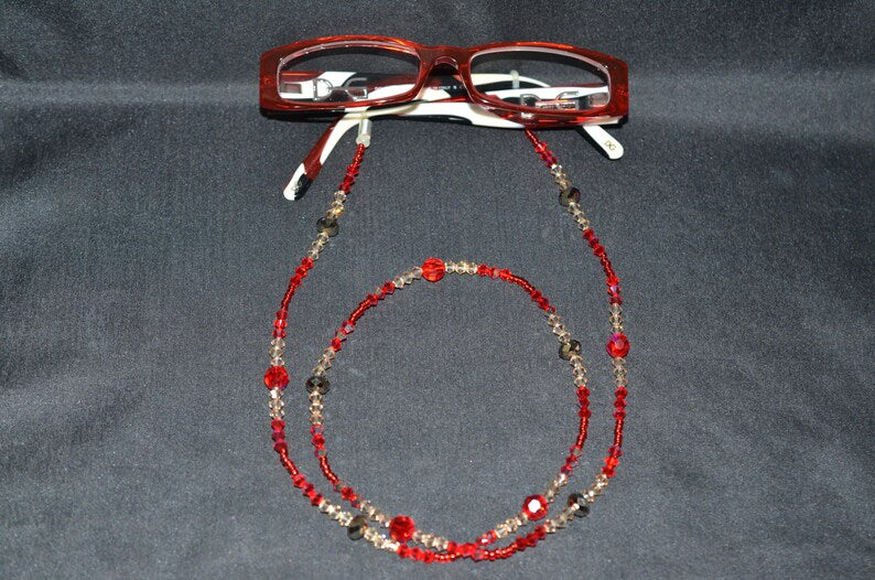 Crystal bezel cord, light siam ab, golden shadow crystal