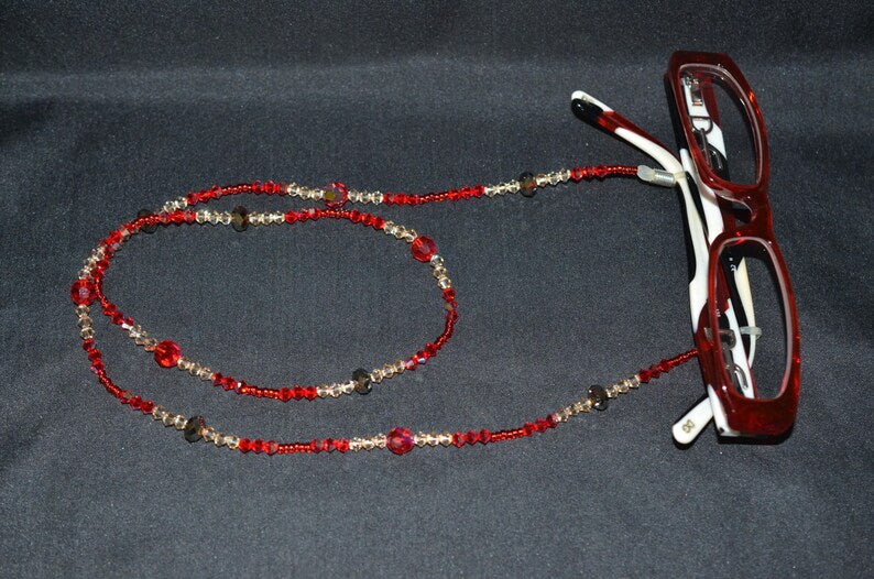 Crystal bezel cord, light siam ab, golden shadow crystal