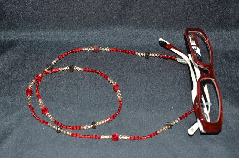 Crystal bezel cord, light siam ab, golden shadow crystal