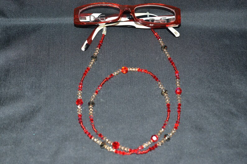 Crystal bezel cord, light siam ab, golden shadow crystal