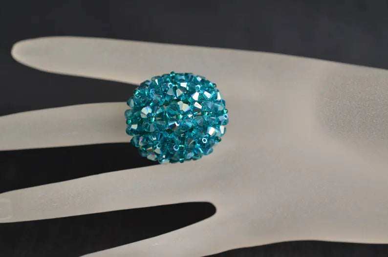 Crystal ring, Emerald ab