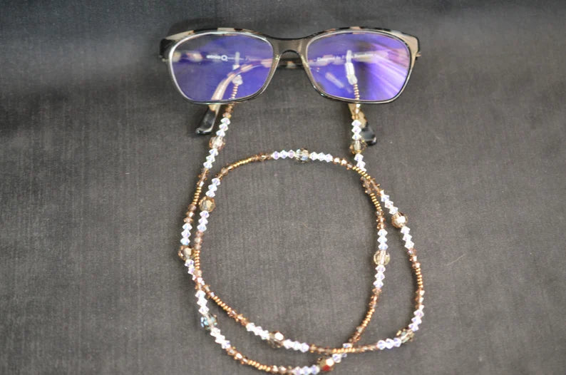 Crystal bezel cord, bronze, shimmer crystal, luxury
