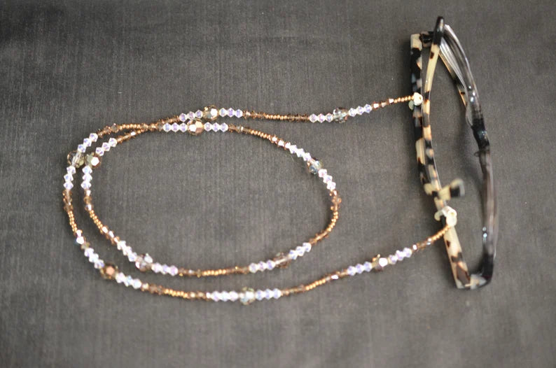 Crystal bezel cord, bronze, shimmer crystal, luxury