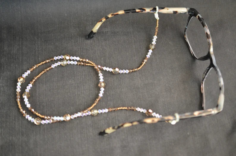 Crystal bezel cord, bronze, shimmer crystal, luxury