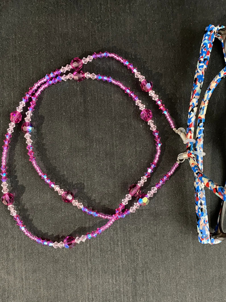 Crystal bezel cord, ruby ab2x, fuchsia ab2x