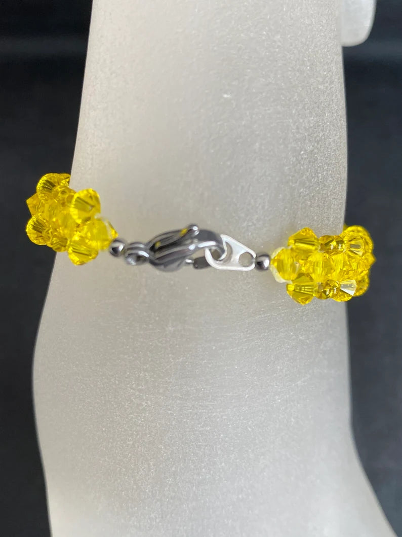 Crystal bracelet, citrine, yellow