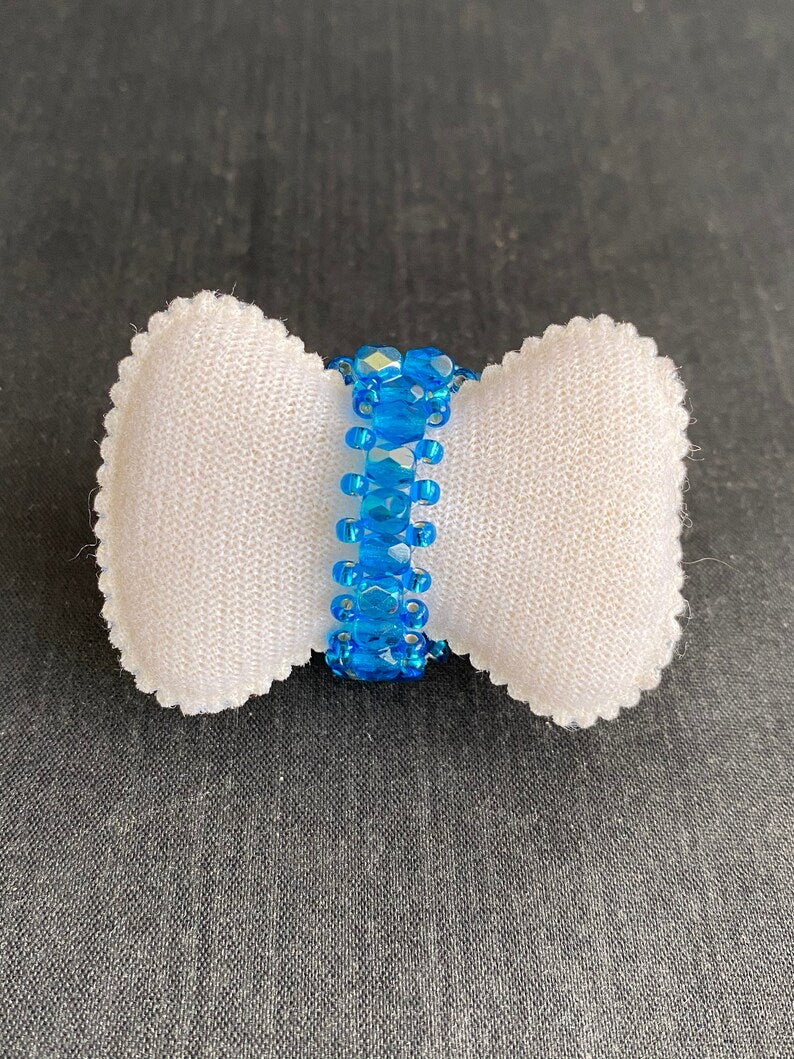 Bague en cristal, bijou femme, hérisson allongée, nuance de 4 bleus, luxe