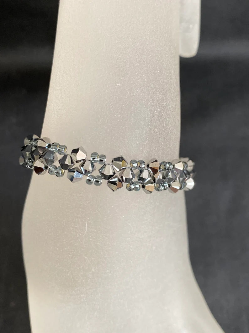 Bracelet cristal, cristal light chrome 2x