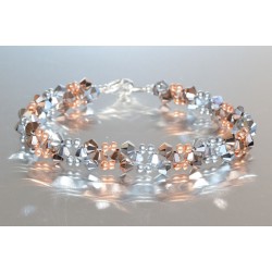 Bracelet fin cristal Swarovski crystal rose gold 2x
