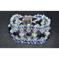 Bracelet cristal  Swarovski "Somptueux" extra large crystal ab2x et purple velvet ab2x