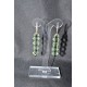 Boucles d'oreille cristal de Swarovski sur dormeuse argent 925 péridot ab2x-hématite 2x