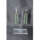 Boucles d'oreille cristal de Swarovski sur dormeuse argent 925 péridot ab2x-hématite 2x