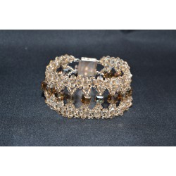 Bracelet cristal Swarovski "Mille et une nuit" extra large crystal golden shadow et crystal bronze shade