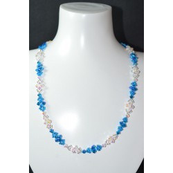 Collier "océan" cristal de Swarovski crystal ab2x et capri blue ab2x