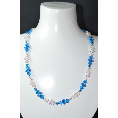Collier "océan" cristal de Swarovski crystal ab2x et capri blue ab2x